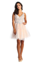 Load image into Gallery viewer, Cute sleeveless short dress- LA1817 - BLUSH/SILVER - Dress LA Merchandise