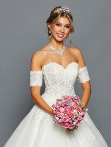 Off Shoulder Ball Gown Wedding Dress - LADK462