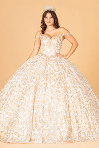 La Merchandise LAS3072 Detachable Long Sleeves Detailed Quince Dress - CHAMPAGNE - LA Merchandise