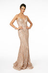 Load image into Gallery viewer, La Merchandise LAS2950 Embellished Spaghetti Straps Long Formal Gown - ROSE GOLD - LA Merchandise