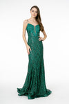 Load image into Gallery viewer, La Merchandise LAS2950 Embellished Spaghetti Straps Long Formal Gown - GREEN - LA Merchandise