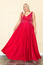 Load image into Gallery viewer, Embellished Plus Size Gown - LAYW1110 - RED - LA Merchandise