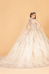 Load image into Gallery viewer, La Merchandise LAS3076 Removable Cape Embroidered Quinceanera Dress - - LA Merchandise