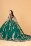 Load image into Gallery viewer, La Merchandise LAS3076 Removable Cape Embroidered Quinceanera Dress - - LA Merchandise