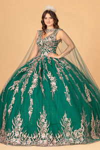 Embellished Quinceanera Dress - LAS3076 - GREEN - LA Merchandise