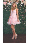 Load image into Gallery viewer, La Merchandise LA1896 Short Floral Embroidery A-line Homecoming Dress - BLUSH - LA Merchandise