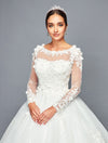 Load image into Gallery viewer, Embroidered Long Sleeve Wedding Dress - LADK469 - - Dresses LA Merchandise