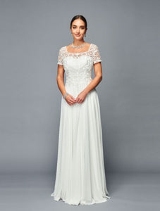 Embroidered Mother Of The Bride Gown - LADK305 - OFF WHITE - LA Merchandise