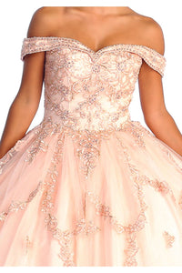 Embroidered Quince Ball Gown - LA170 - - LA Merchandise