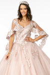 Load image into Gallery viewer, La Merchandise LAS2800 Cape Mauve Glitter Embroidered Quince Ball Gown - - LA Merchandise