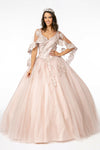 Load image into Gallery viewer, La Merchandise LAS2800 Cape Mauve Glitter Embroidered Quince Ball Gown - MAUVE - LA Merchandise