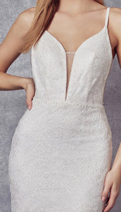 Embroidered Wedding Long Dress - LAT272B - - LA Merchandise