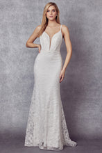 Load image into Gallery viewer, Embroidered Wedding Long Dress - LAT272B - OFF WHITE - LA Merchandise