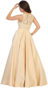 Sleeveless Bridal Gown- LA1688B - Champagne - LA Merchandise