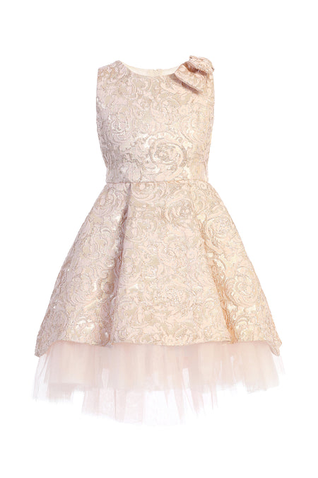 Fancy Hi Low Girls Dress - LAK806 - pink - LA Merchandise