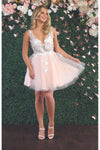 Load image into Gallery viewer, Floral Party Cocktail Dress - LA1863 - BLUSH IVORY - LA Merchandise