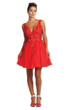 Load image into Gallery viewer, Floral Party Cocktail Dress - LA1863 - RED - LA Merchandise