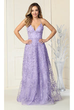 Load image into Gallery viewer, La Merchandise LA1885 Floral Lace Open Back Evening Prom Gown - LILAC - LA Merchandise