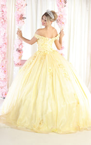Floral Quince Ball Dress - LA161 - - La Merchandise
