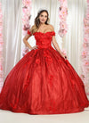 Load image into Gallery viewer, Floral Quince Ball Dress - LA161 - RED - La Merchandise
