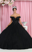 Load image into Gallery viewer, Floral Quince Dresses - LA166 - BLACK - LA Merchandise