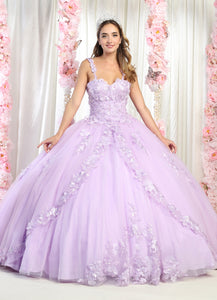 La Merchandise LA159 Sweetheart Floral Sweet 16 Ball Gown - LILAC - LA Merchandise