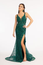 Load image into Gallery viewer, Flower Embellished Mermaid Dress - LAS3042 - Green - Dresses LA Merchandise