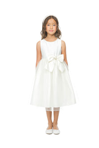 Flower Girl Beautiful Satin Dresses - LAK781 - WHITE - LA Merchandise
