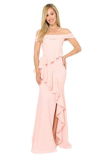 Load image into Gallery viewer, Flowy Off Shoulder Gown - LN5207 - BLUSH PINK - LA Merchandise