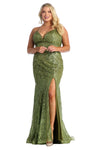 Load image into Gallery viewer, Formal Glitter &amp; Plus Size Gown - LA1905 - OLIVE - LA Merchandise