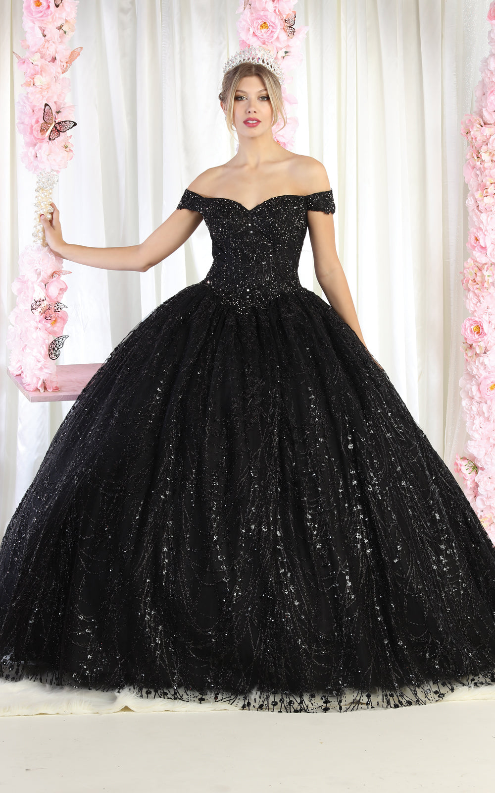 Formal Ball Quinceanera Gown And Plus Size - LA153 - Black - LA Merchandise