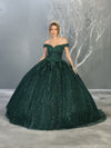 Load image into Gallery viewer, Formal Ball Quinceanera Gown And Plus Size - LA153 - HUNTER GREEN - LA Merchandise