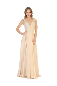 Formal Bridesmaid Dress LA1754 - Champagne - Dress LA Merchandise