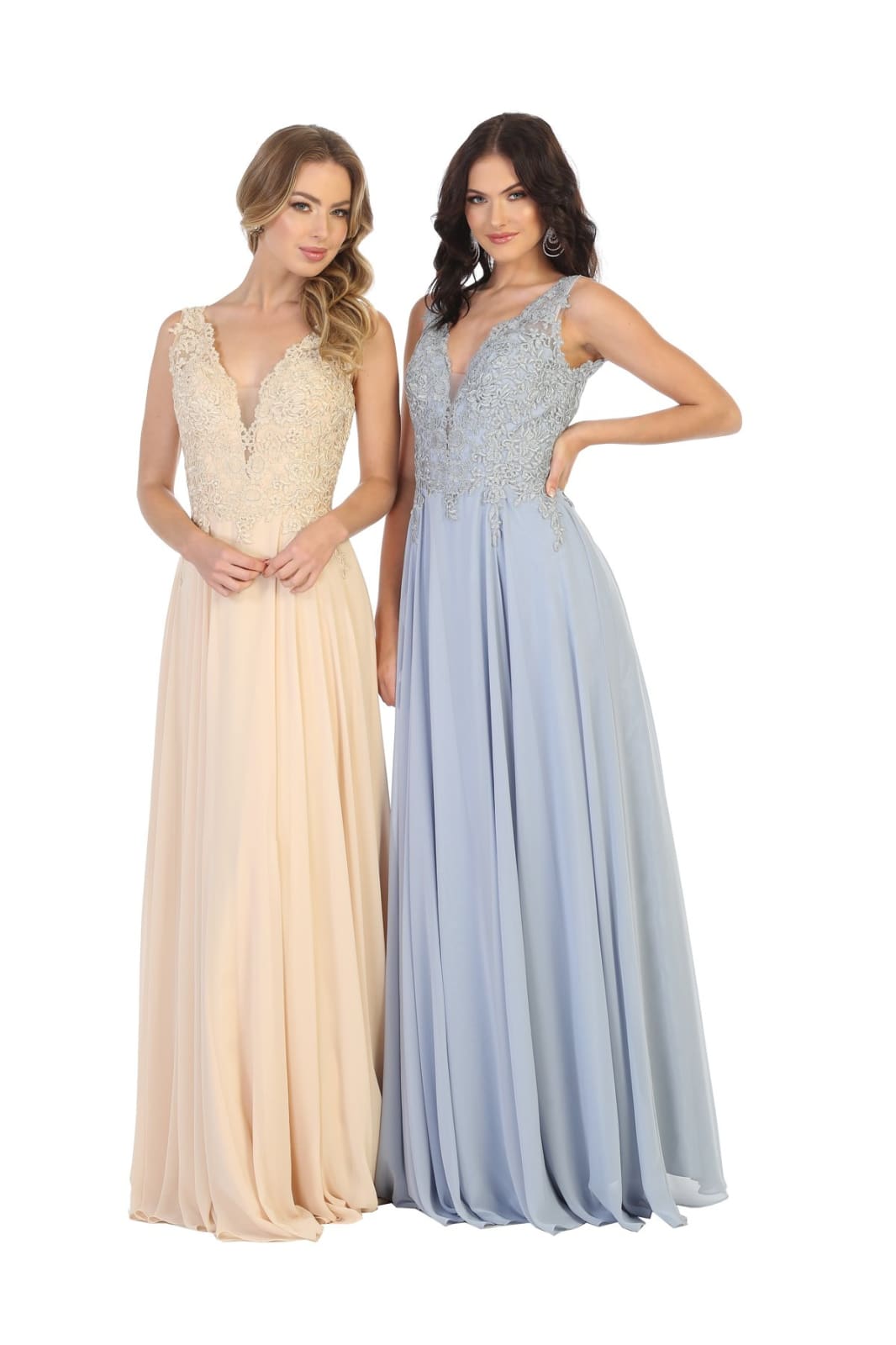 Formal Bridesmaid Dress LA1754 - Dusty Blue - Dress LA Merchandise