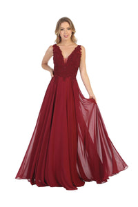 Formal Bridesmaid Dress LA1754 - Burgundy - Dress LA Merchandise