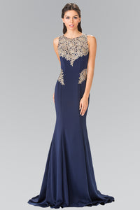 Formal Evening Gown - LAS2312 - NAVY BLUE - LA Merchandise