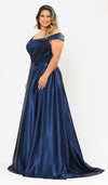 Load image into Gallery viewer, Formal Plus Size Evening Gown-LAYW1064 - NAVY - LA Merchandise