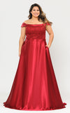 Load image into Gallery viewer, Formal Plus Size Evening Gown-LAYW1064 - RED - LA Merchandise