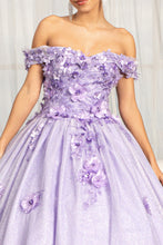 Load image into Gallery viewer, La Merchandise LAS1971 Off Shoulder 3D Floral Quince Ball Gown - - LA Merchandise