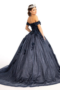 La Merchandise LAS1971 Off Shoulder 3D Floral Quince Ball Gown - - LA Merchandise
