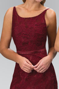 Spaghetti Strap Lace Open Back Floor Length Dress- LAS2170
