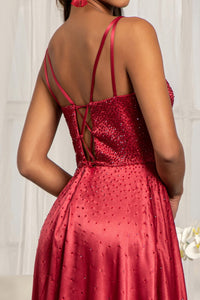 Sweetheart Neckline Satin A-line Dress - LAS3039
