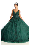 Load image into Gallery viewer, Wholesale Quinceanera Dress Ball Gown Glitter Train Sweet 16 by LA174 - HUNTERGREEN - LA Merchandise