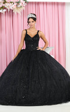 Load image into Gallery viewer, Glitter Ball Quince Gown - LA174 - BLACK - LA Merchandise