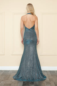 Glitter Iridescent knit Prom Dress - LAY8384 - - LA Merchandise