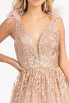 Load image into Gallery viewer, Glittery Embellished A-Line Dress - LAS3048 - Mauve - Dresses LAS