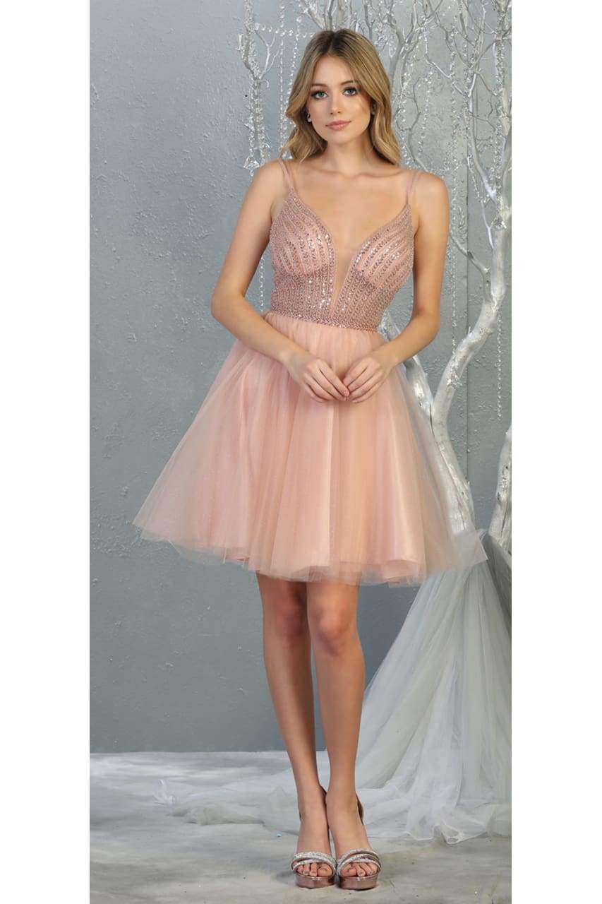 Graduation Embellished Dress -LA1800 - BLUSH - LA Merchandise