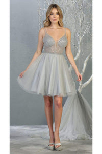 Graduation Embellished Dress -LA1800 - SILVER - LA Merchandise