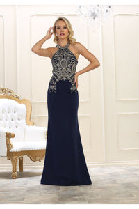 Halter rhinestones long dress- LA1538 - - LA Merchandise