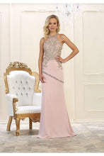 Load image into Gallery viewer, Halter rhinestones long dress- LA1538 - Blush 4 - LA Merchandise